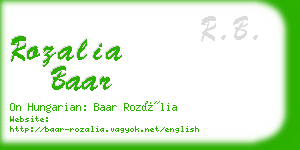 rozalia baar business card